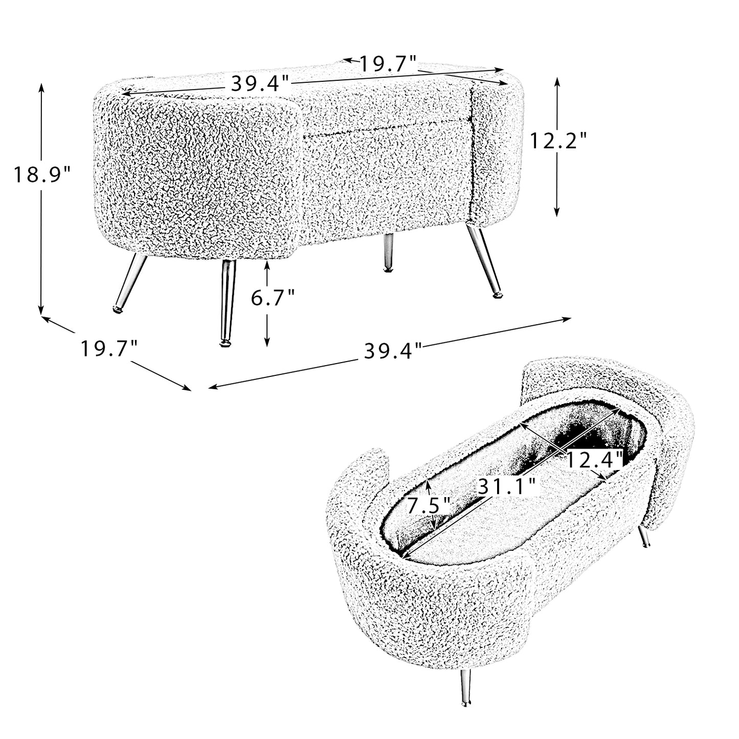 Heinrich 39.4" Wide Storage Bench