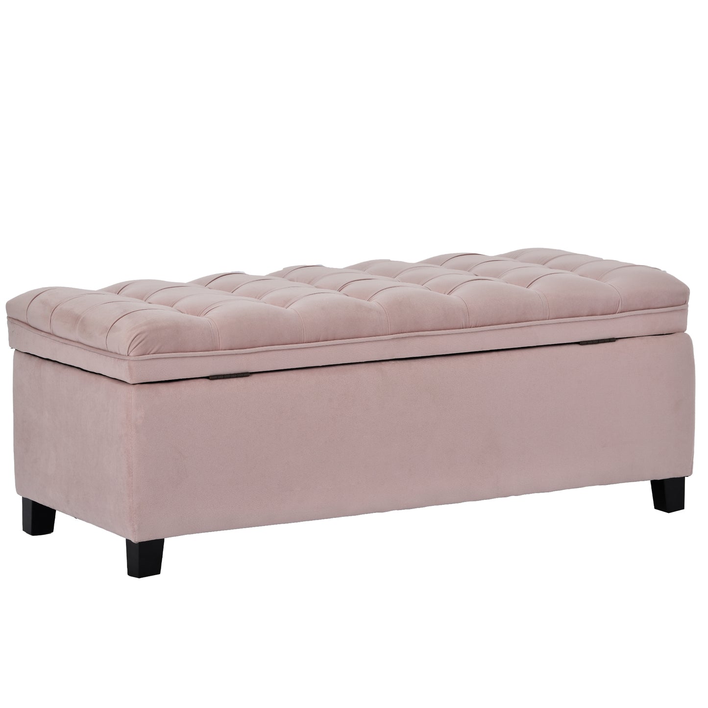 U-stye Upholstered Flip Top Storage Bench with Button Tufted Top