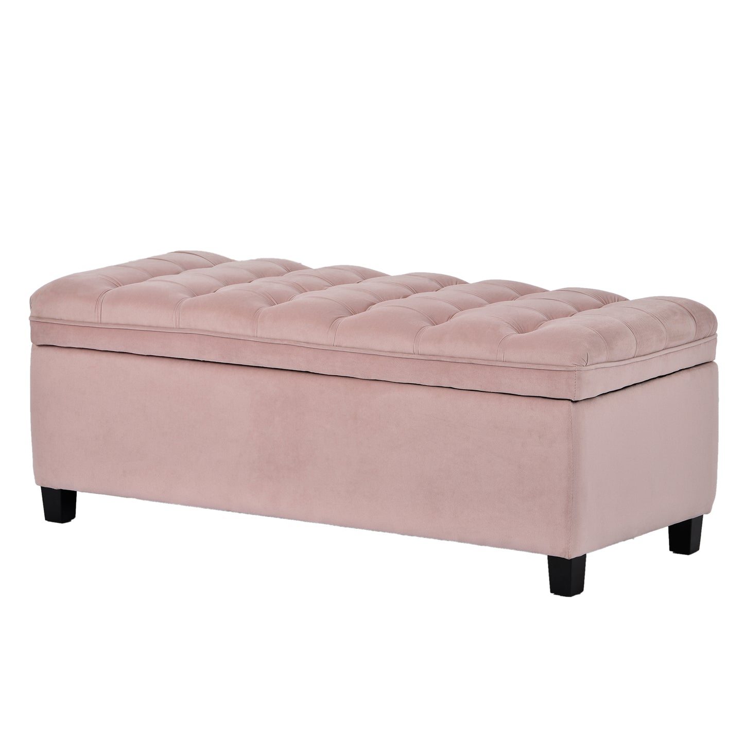 U-stye Upholstered Flip Top Storage Bench with Button Tufted Top