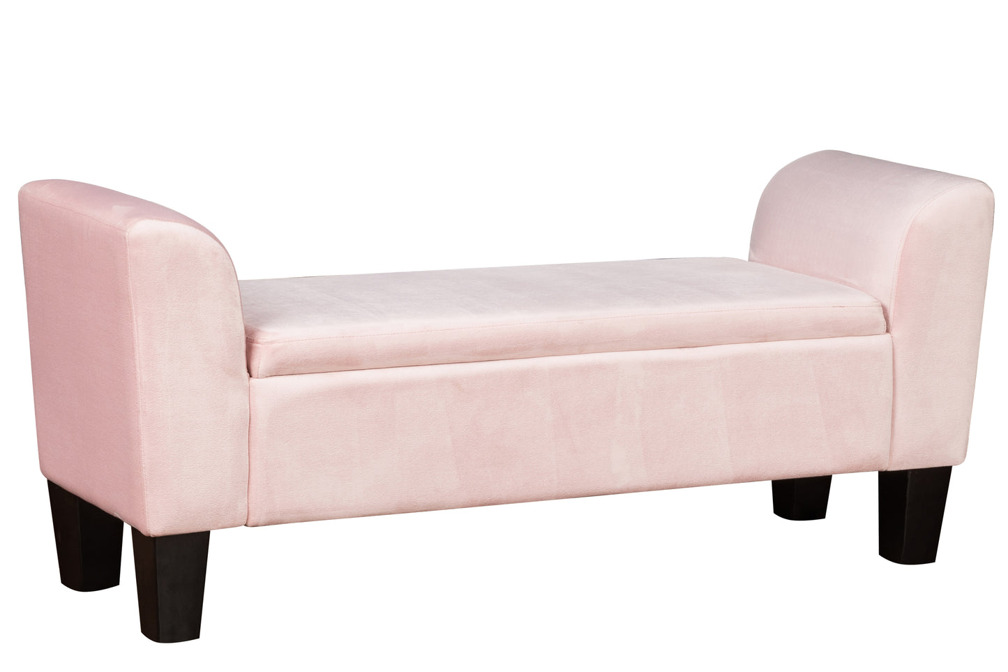 Mila Pink Velvet Ottoman Bench with Storage