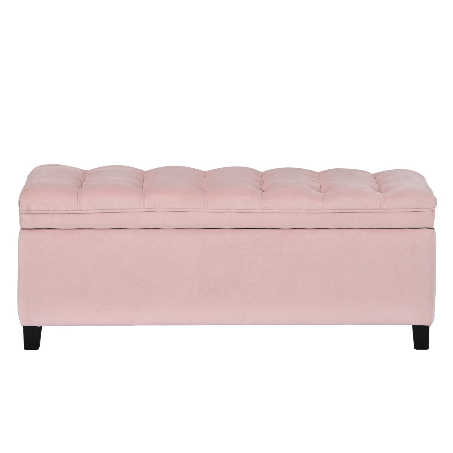 U-stye Upholstered Flip Top Storage Bench with Button Tufted Top