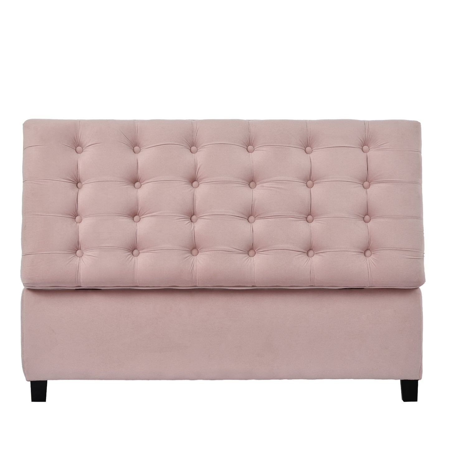 U-stye Upholstered Flip Top Storage Bench with Button Tufted Top